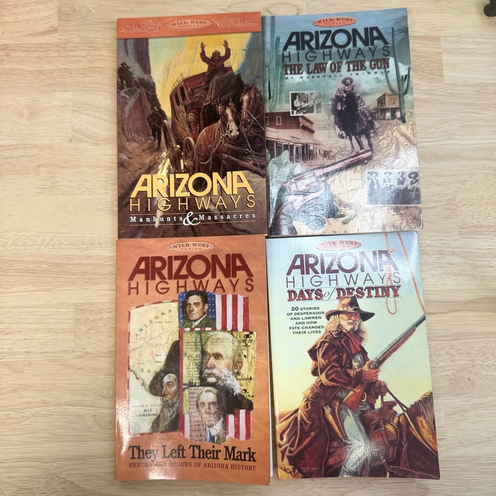 Arizona Highways Wild West Series 4 Book Set Marshall Trimble Signed Law of Gun - Picture 1 of 13